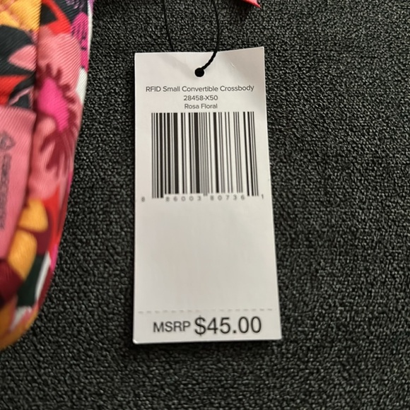 Vera Bradley Rosa Floral NWT Small Convertible Crossbody - Picture 4 of 4